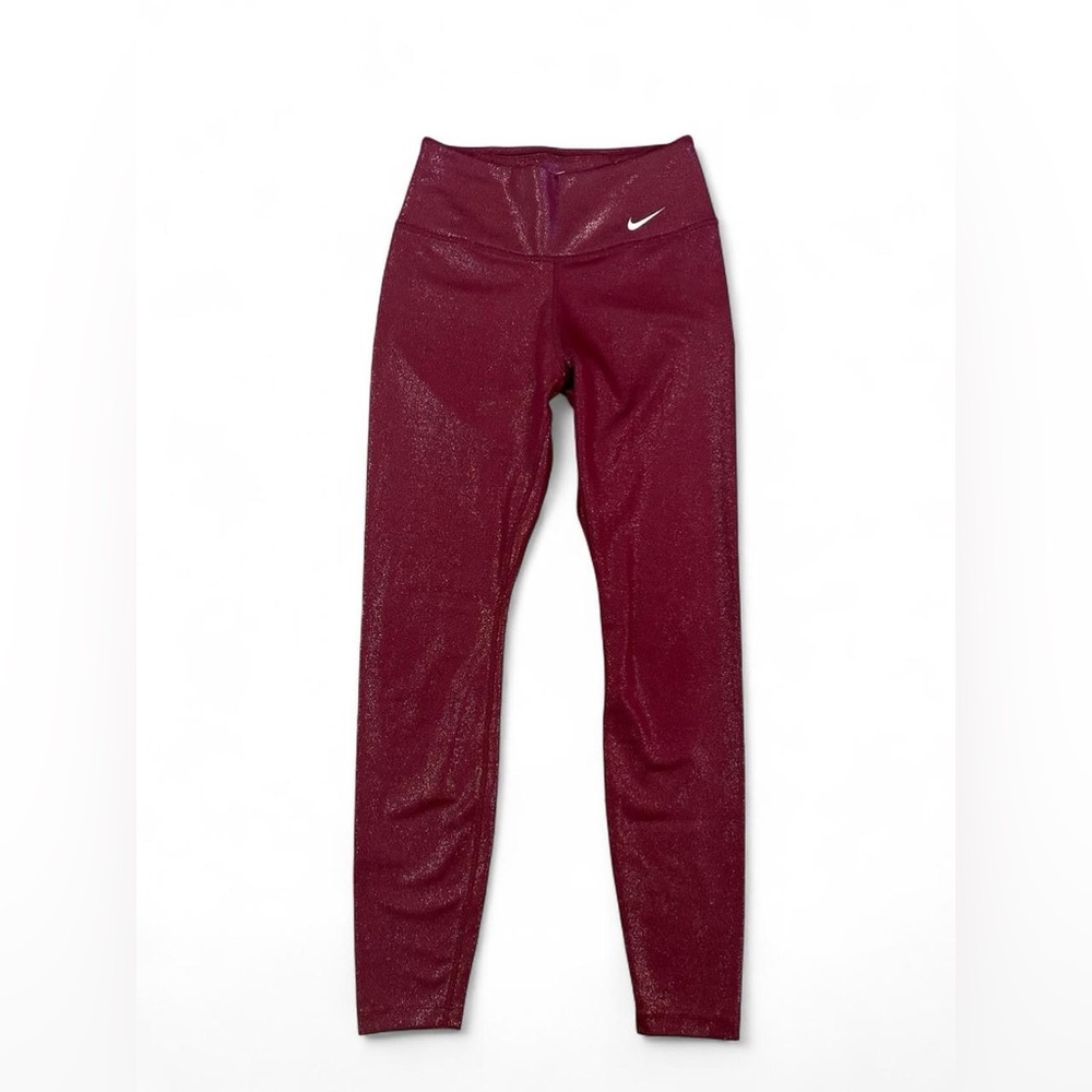 Nike Maroon/ Dark Red Sparkle Athletic Leggings Size XS